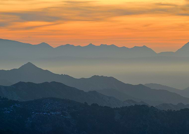 Sunset at the mountains. Sierra Nevada National park