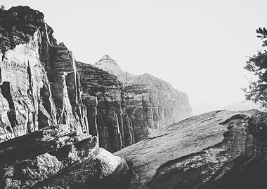 mountain view at Zion national park, USA with summer su ...