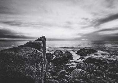 ocean sunset view with beautiful blue cloudy sky in bla ...