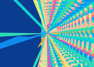 green blue pink and yellow painting abstract with dark ...