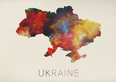 Watercolor Map of Ukraine.