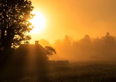 Sunrise on the countryside.