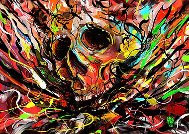 Post Mortem - Life after death. A digital painting with ...