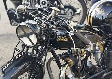 close up of a classic british motorcycle