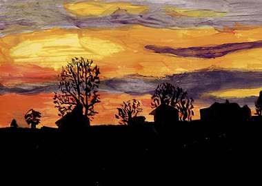 a selfmade painting of the horizon