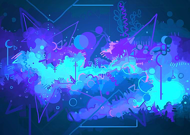 Abstract illustration inspired by space and lights hitt ...