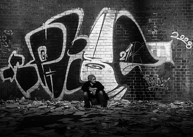me, in front of a graffiti