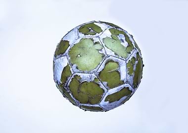 Photograph of an old soccer ball