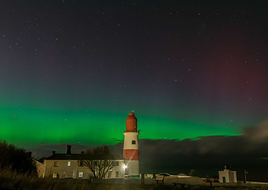 the northern lights down on the north east coast of eng ...