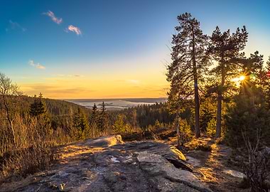 Sunset looking over Oslo, Norway.