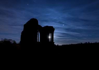 Silhouette of Egglestone Abbey, Teesdale