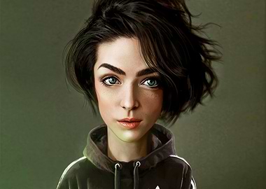 mujer de barrio con afición a la música urbana.