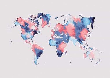 world map pastel