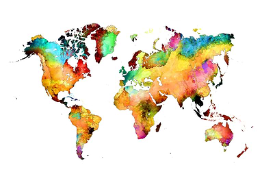 world map color