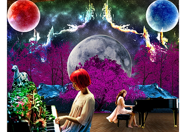 An abstract dream revolving around music.