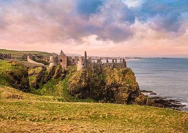 Dunluce castle on the causeway coast Northern Ireland,U ...