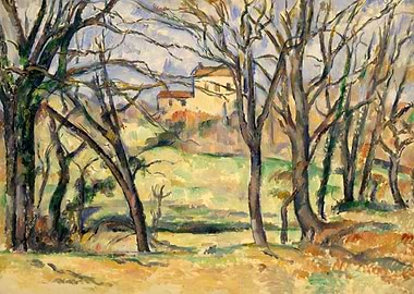 Paul Cézanne - Trees and Houses Near the Jas de Bouffan ...