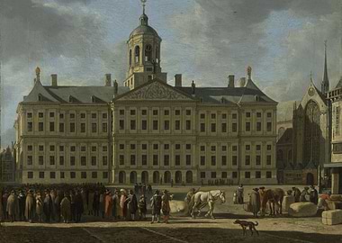 Gerrit Adriaensz Berckheyde - The Town Hall on Dam Squa ...
