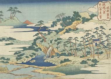 Hokusai - The Sacred Spring at Jōgaku, from the series ...
