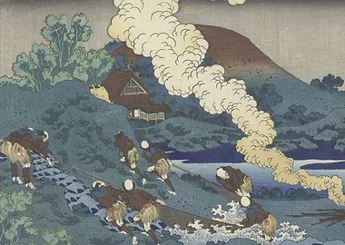Hokusai - Poem by Kakinomoto Hitomaro, from the series ...