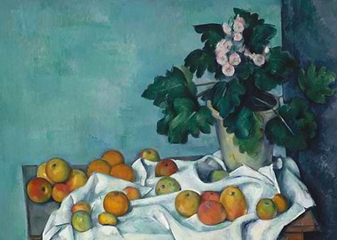 Paul Cézanne - Still Life with Apples and a Pot of Prim ...