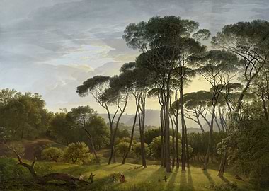 Hendrik Voogd - Italian Landscape with Umbrella Pines, ...