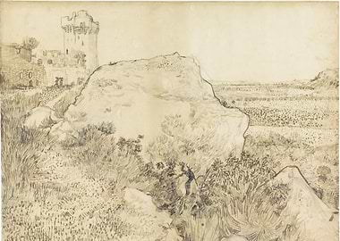 Vincent van Gogh - Landschap bij de abdij van Montmajou ...