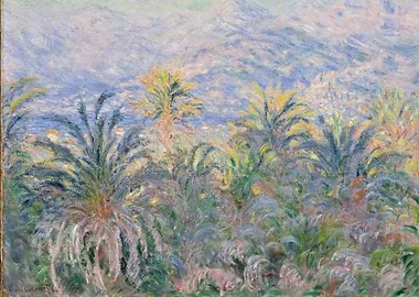 Claude Monet - Palm Trees at Bordighera, 1884, oil on c ...