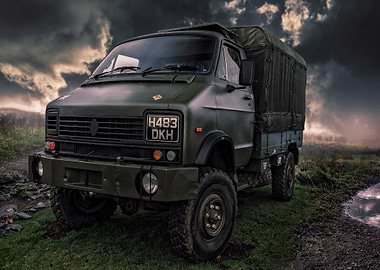 Old vintage army truck taken at a car meet then transfo ...