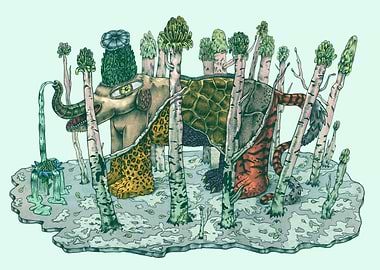 A set of urban style illustrations