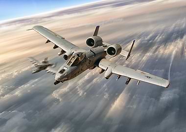 A10 Thunderbolt II's tear above the clouds