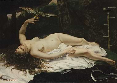 Gustave Courbet - Woman with a Parrot, 1866, oil on can ...