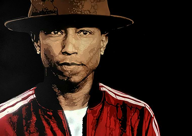 Displate of original painting of Pharrell Williams by G ...
