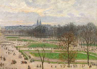 Camille Pissarro - The Garden of the Tuileries on a Win ...
