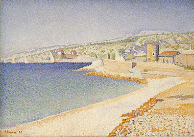 Paul Signac - The Jetty at Cassis, Opus 198, 1889, oil ...