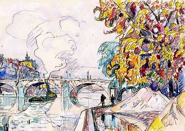 Paul Signac - Paris: Pont Royal and the Gare d'Orsay, c ...