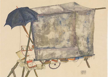 Egon Schiele - Street Cart, 1914, watercolor, gouache, ...