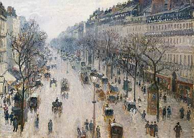 Camille Pissarro - The Boulevard Montmartre on a Winter ...
