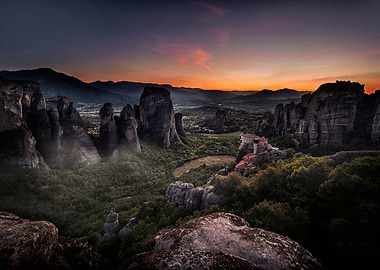 Sunset at Meteora, Greece