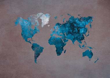 world map blue