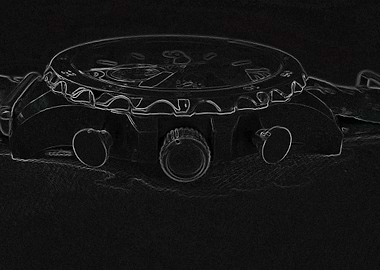 white outline of a clock