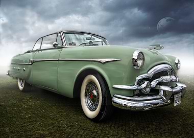 A classic mint green Packard in concourse condition. Sh ...