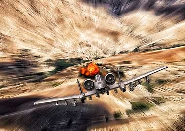 A-10 thunderbolt II hitting targets on the ground