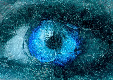 Blue eye in ice by J.P. Voodoo
