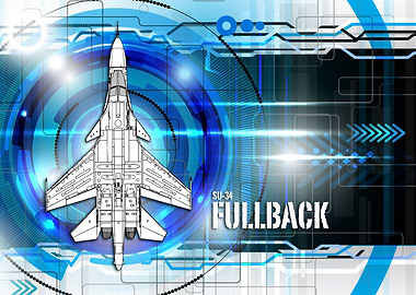 SU-34 Fullback Digital Blueprint art work
