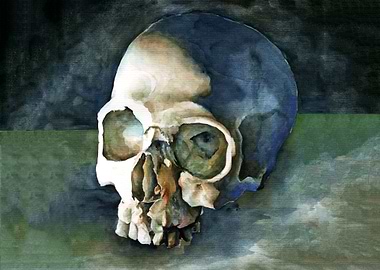 skull watercolor painting #10 from skull painting colle ...