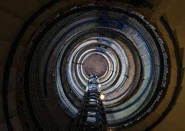 An old lighthouse spiral stairs