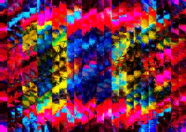 psychedelic geometric painting abstract pattern in