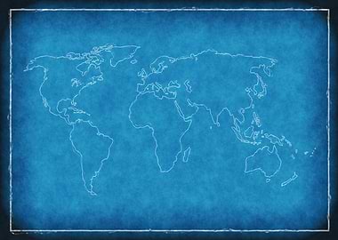 World map blueprint