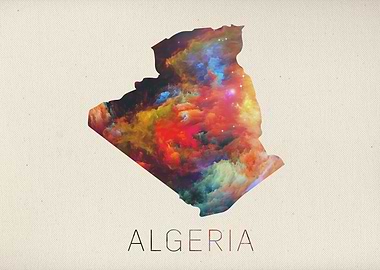 Algeria Watercolor Map